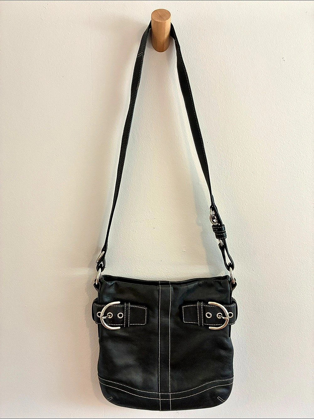 Coach Soho Campbell Buckle Shoulder Bag Black